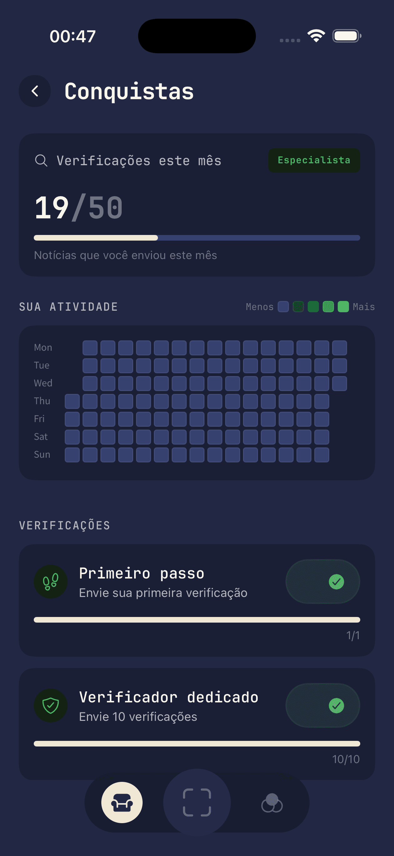 Achievements. Verification as a gamified habit.